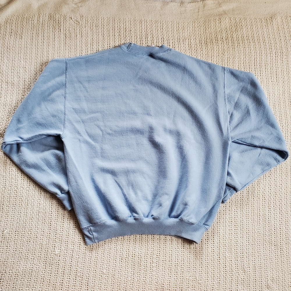 Vintage Jerzees Nublend Sweatshirt Blue Fall Leaves Birds Adult Size Medium - Picture 2 of 9